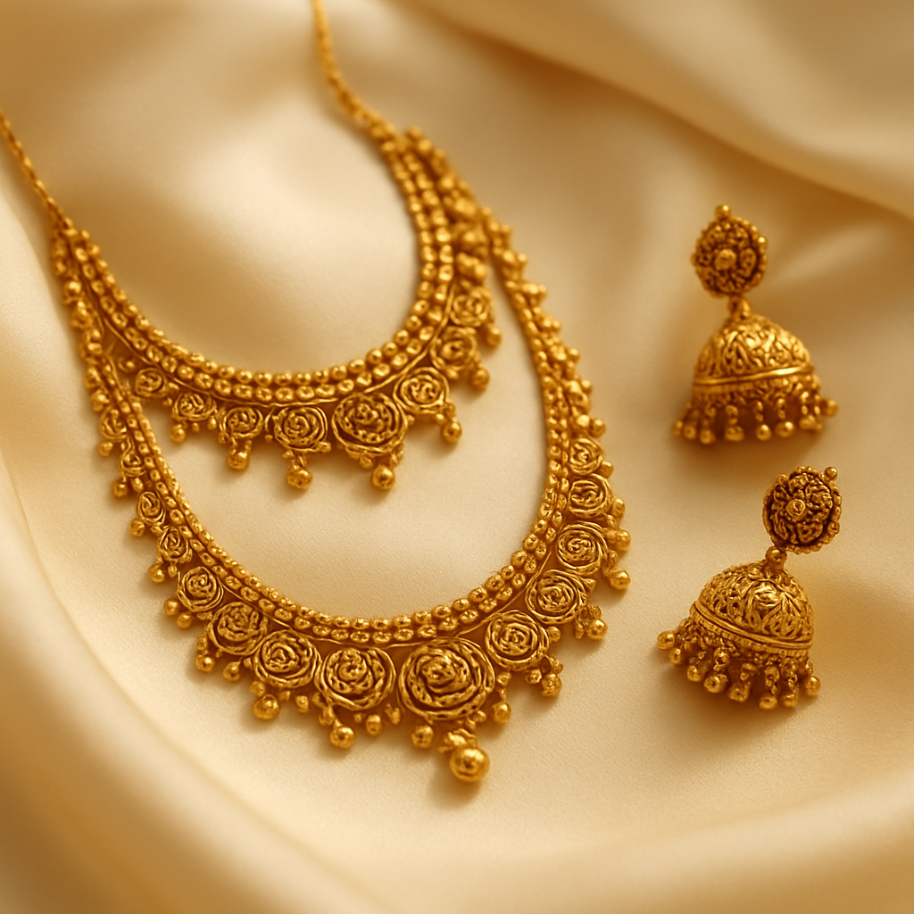 Layered gold necklaces